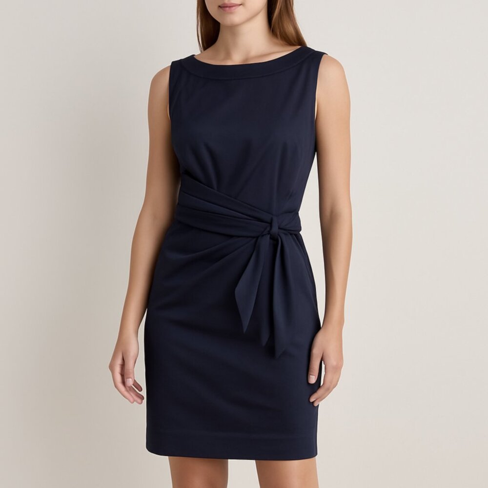 Diane von Furstenberg Navy Sleeveless Sheath Dress Women’s Size 12 Work/Cocktail